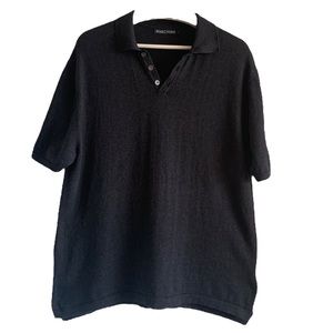 WoolOvers Polo Cashmere Cotton Blend Pullover Gray Large Preppy Casual Travel